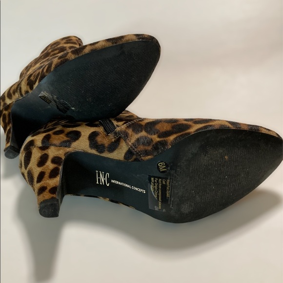 INC Animal Print Brown Pony Hair Brown Bootie Size 6 New Condition - Picture 5 of 6